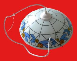 Abat-jour rond en verre , D35cm