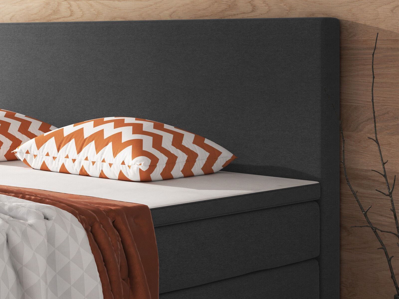 Letti: Boxspringbett 180x200 Anthrazit Doppelbett Bett Hotelbett – Nuovo e nell'imballaggio originale da Wallenwil venduto da toesstal-vertrieb 5