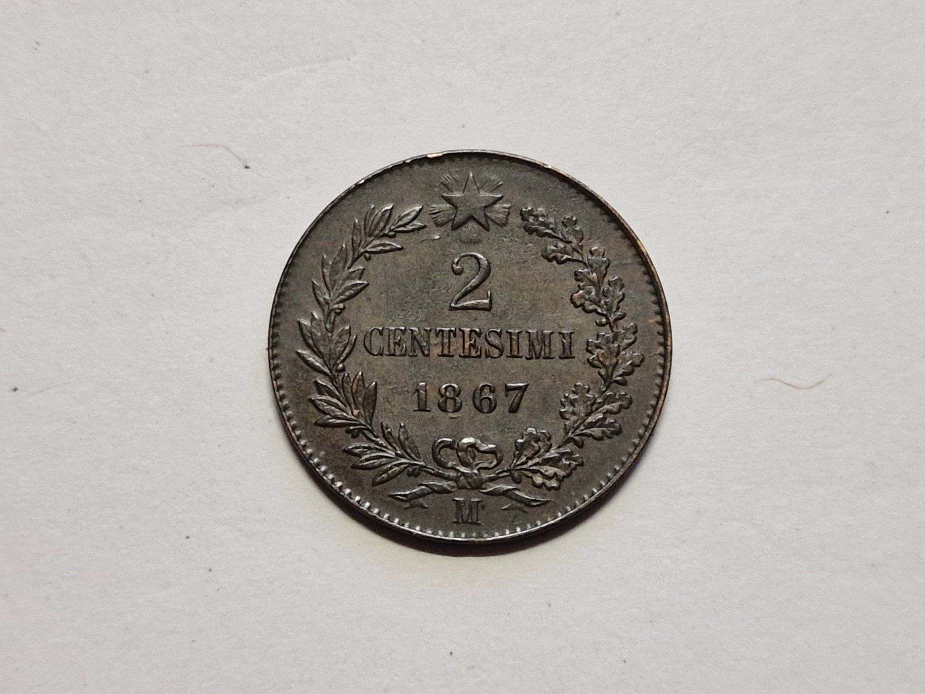 Alle Münzen: Italien 2- Centesimo 1867. – Gebraucht aus Zürich von Moreira01 3