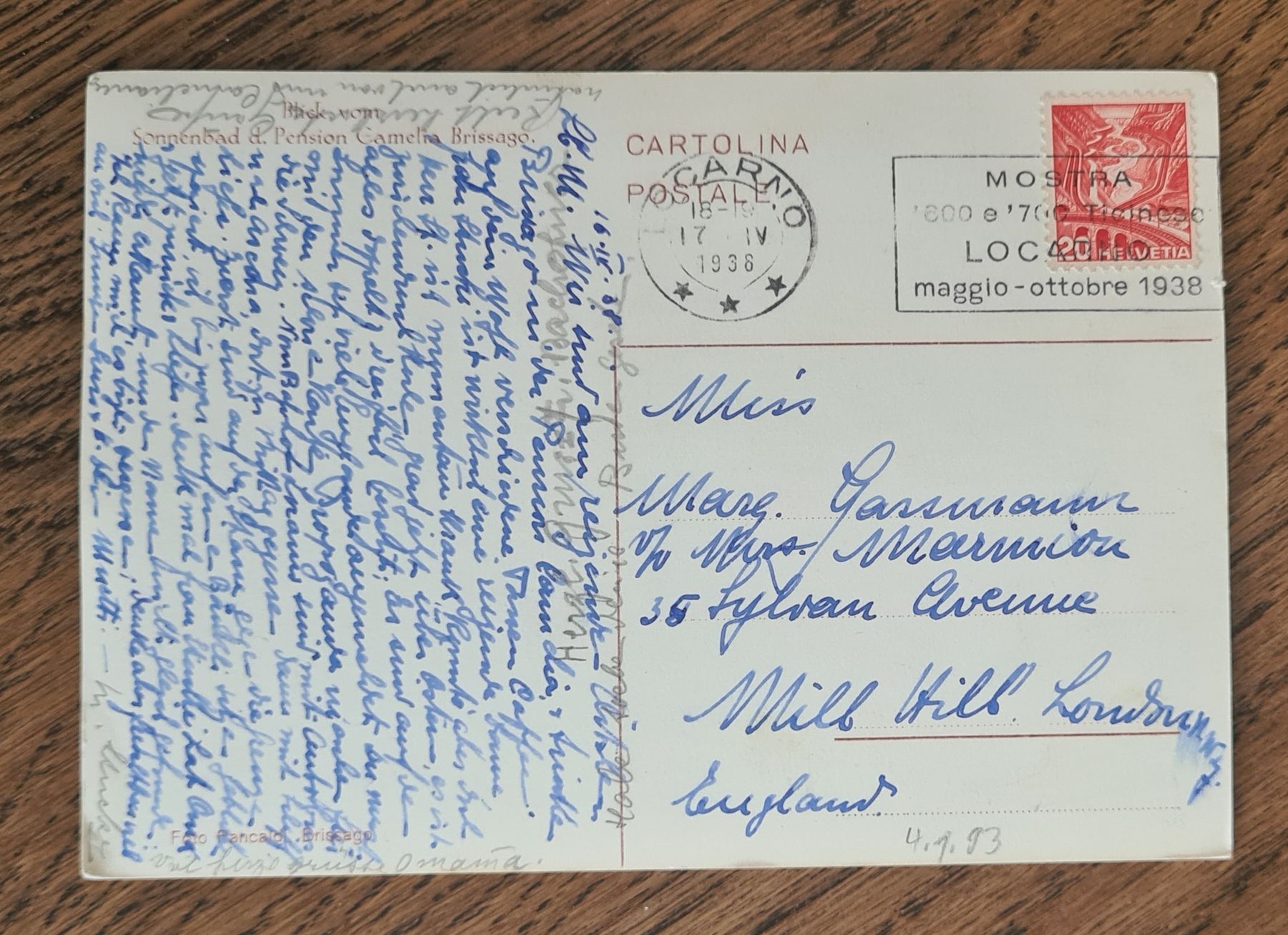 Ansichtskarten: Brisago 1936 – Gebraucht aus Ebikon von Donar50 1