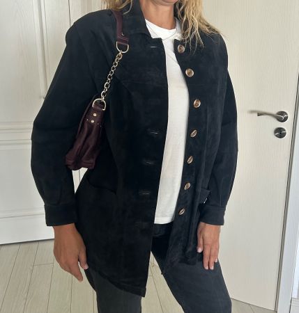 Vintage dark blue suede jacket (M/L)