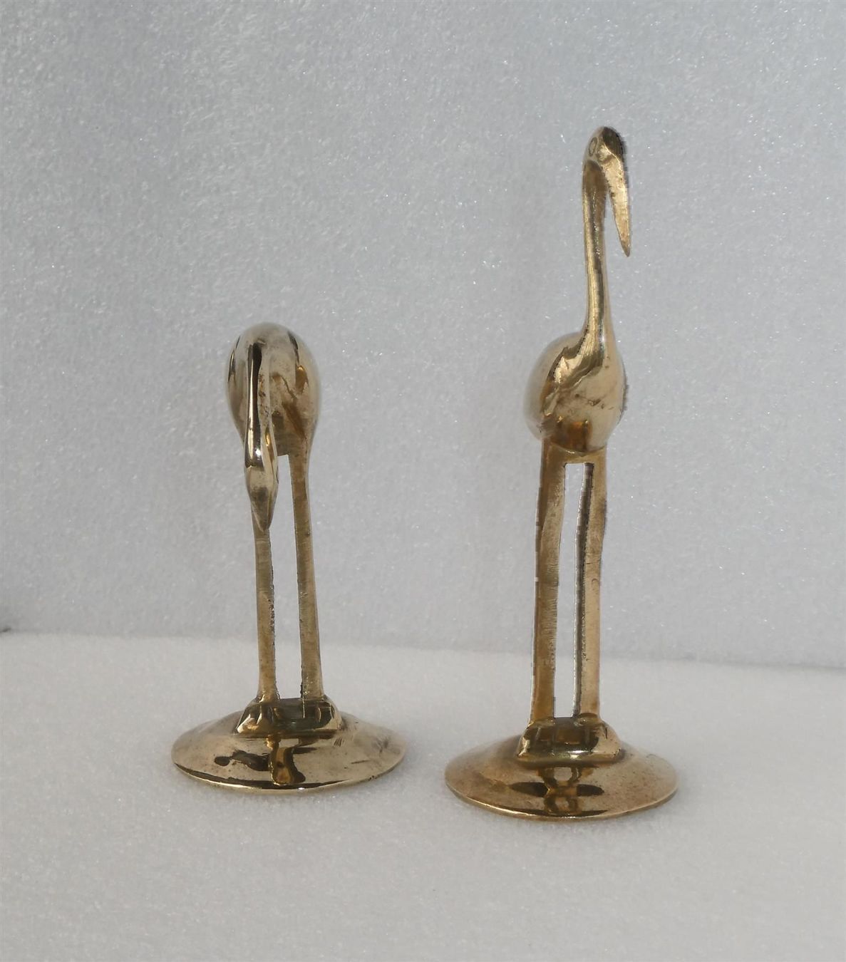 Statuette: zwei Figuren Messing Messingfigur Vogel Storch Reiher – Usato da Frauenfeld venduto da Astra13 3