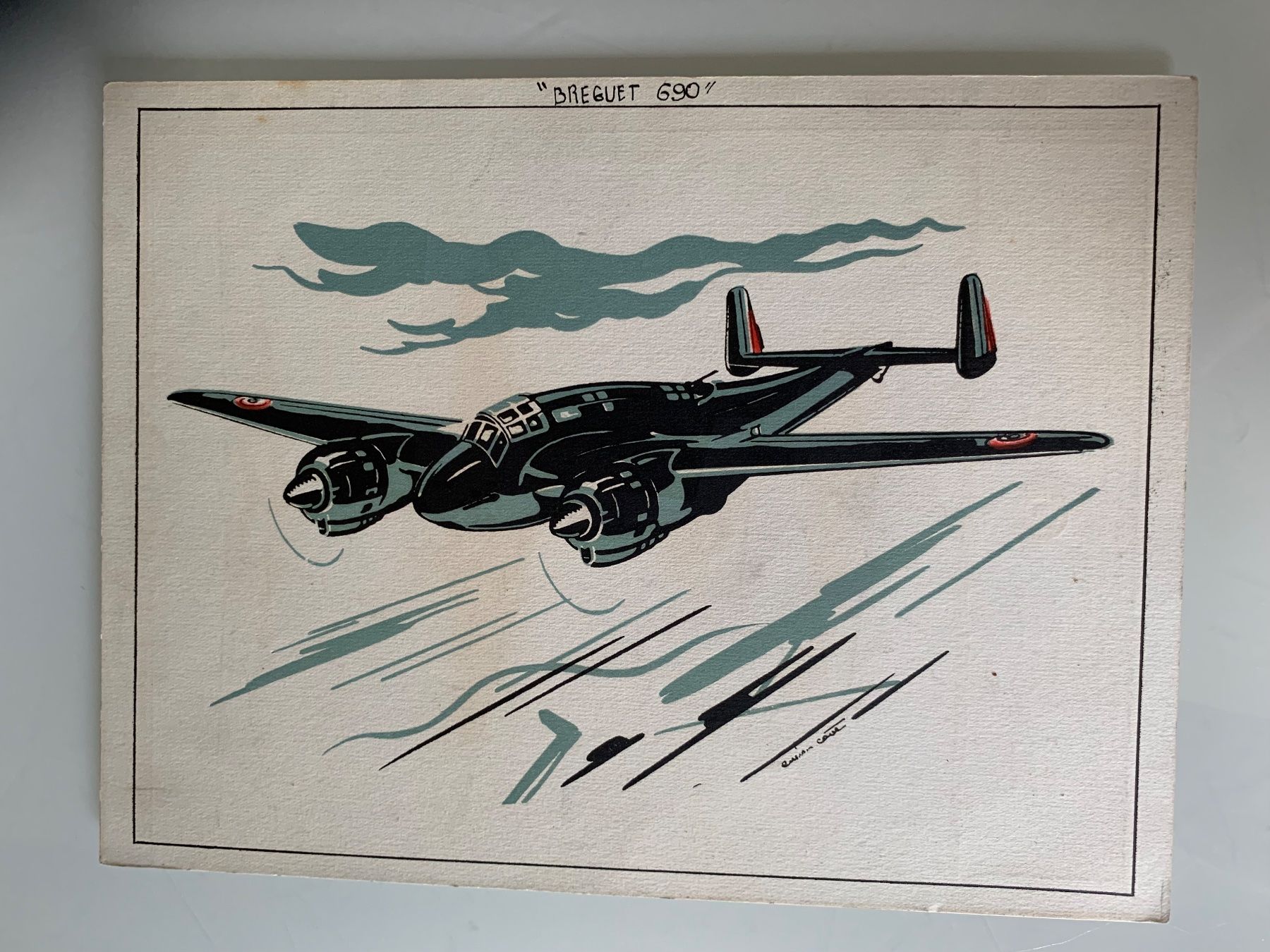 Posters & Illustrations: Interessantes Datenblatt einer Breguet 690 C 3 – D'occasion à Bern par Artbrokerswitzerland 1