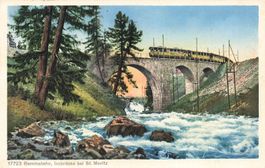 Berninabahn Innbrücke st Moritz