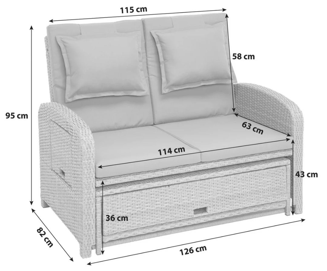 Divani: Gartenlounge Rattan mit Liegefunktion – Nuovo (secondo la descrizione) da Birsfelden venduto da DealWithStil 5