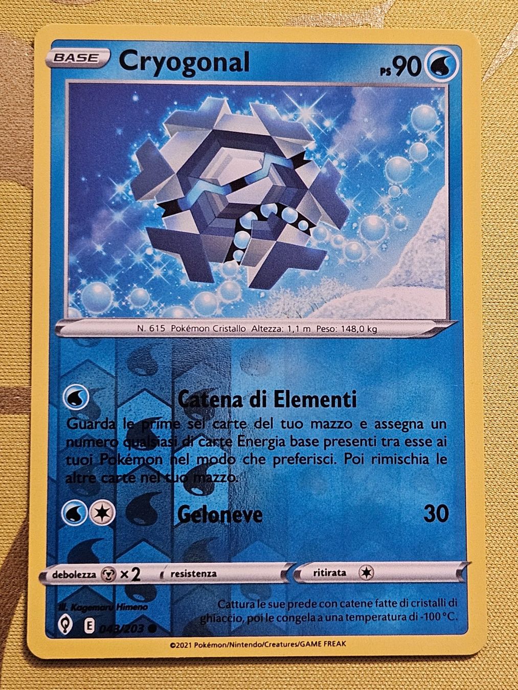 Pokémon Sammelbilder & Trading cards: Evolving Skies - Cryogonal 043/203 IT – Gebraucht aus Bellinzona von Pokemarco