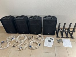 4 JBL JRX212 Lautsprecher mit Wandhalterung Set
