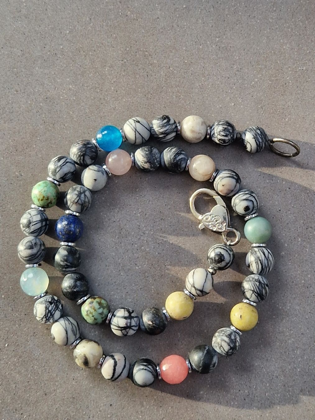Catenine: Collier Achat, Türkis, Rhodochrosit – Usato da Lichtensteig venduto da Cocabana_16 2