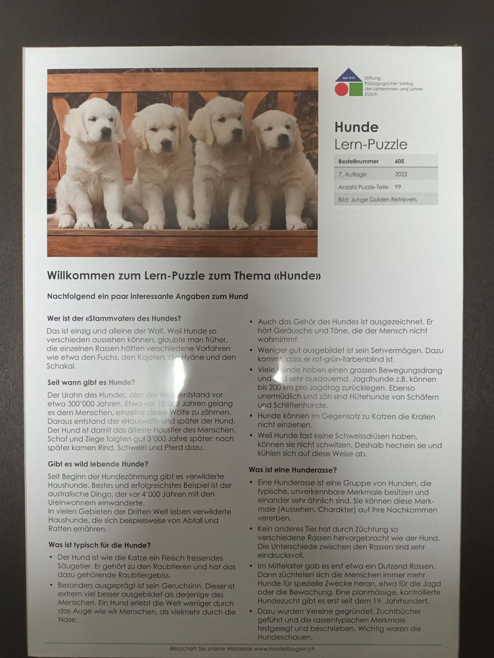 Puzzle: Hunde Lern-Puzzle NEU – Nuovo e nell'imballaggio originale da Ried-Muotathal venduto da lufo 1
