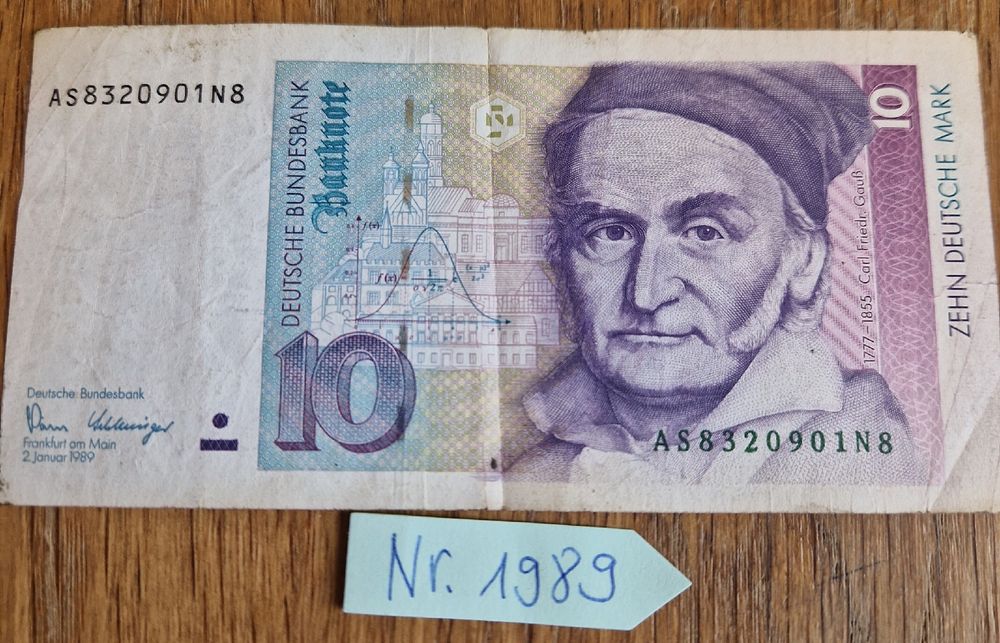 Banknote 10 Mark von 1989 (Gebraucht) in Stans für CHF 3 – nur Abholung ...
