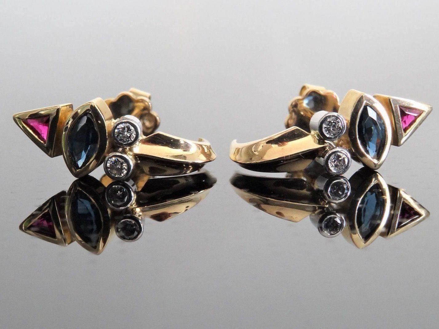 Bucherer Orecchini pendenti & Orecchini a lobo: Ohrstecker 750 Gold mit Edelsteinen NEU – Nuovo (secondo la descrizione) da Matten b. Interlaken venduto da kero71 4