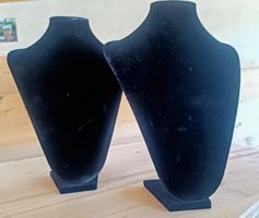 Schmuck-Büsten 2Stück Set, Samt Schwarz für Ausstellungen