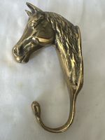 Wandhaken Pferdekopf Messing ca. 15 cm gebraucht
