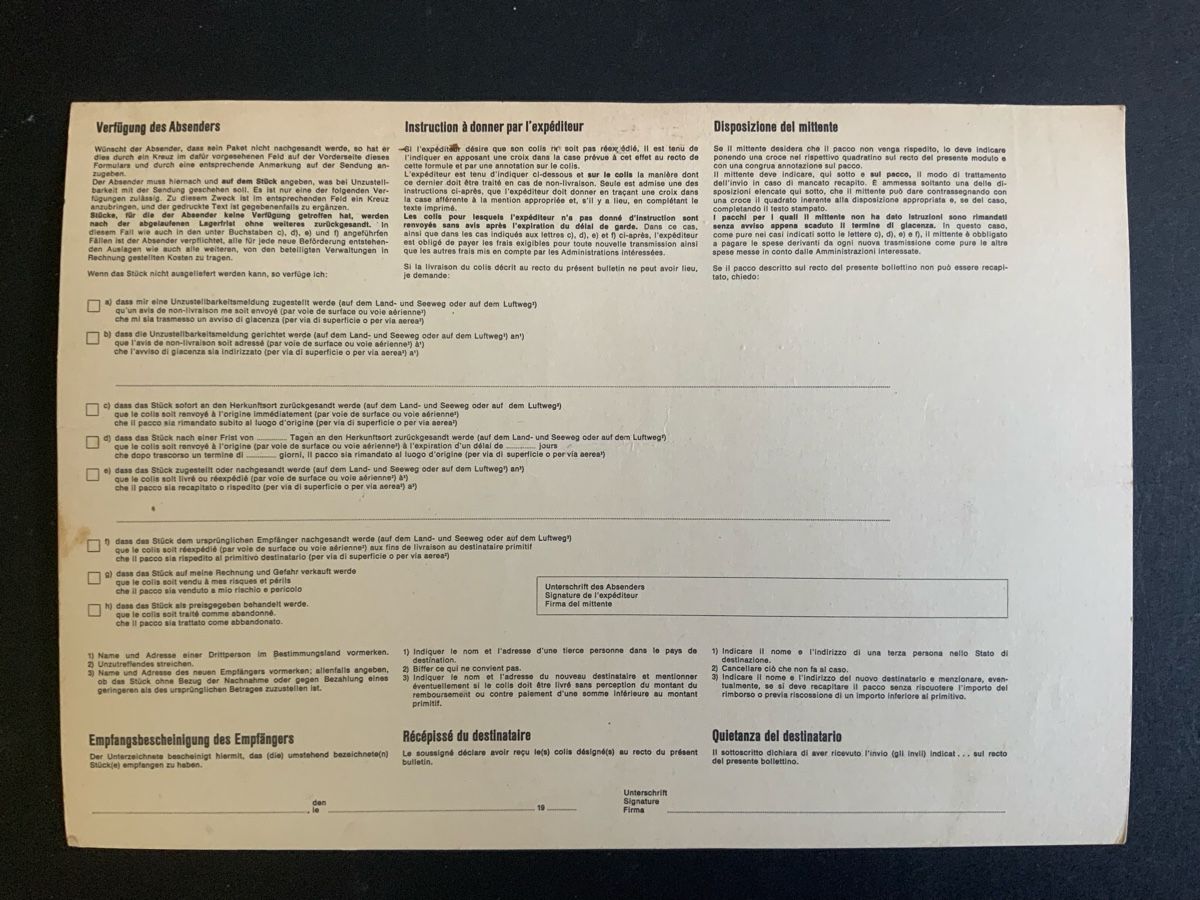 Alle Briefmarken: Niederglatt,  Paketkarte – Gebraucht aus Binningen von chr_cr5n 1