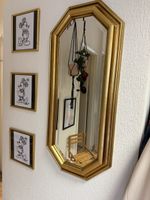 Wandspiegel achteckig goldfarbener Rahmen guter Zustand