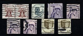9 timbres USA vintage - 1977 - Obl.