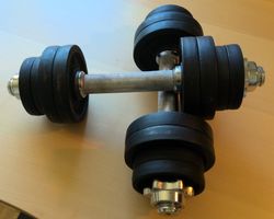 Hantelset, verstellbar, 8x 0.5 kg, 8x 1.25 kg