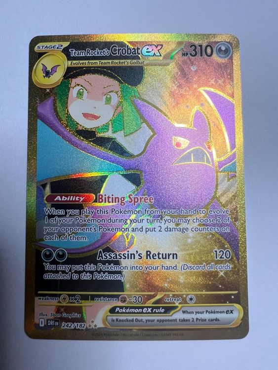 Team Rocket's Crobat ex 242/182 Gold – Destined Rivals – EN (Gebraucht ...
