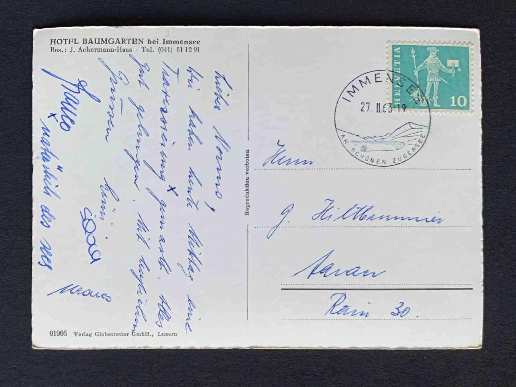 Cartoline postali: AK Hotel Baumgarten bei Immensee – Usato da Goldau venduto da artelier1 1