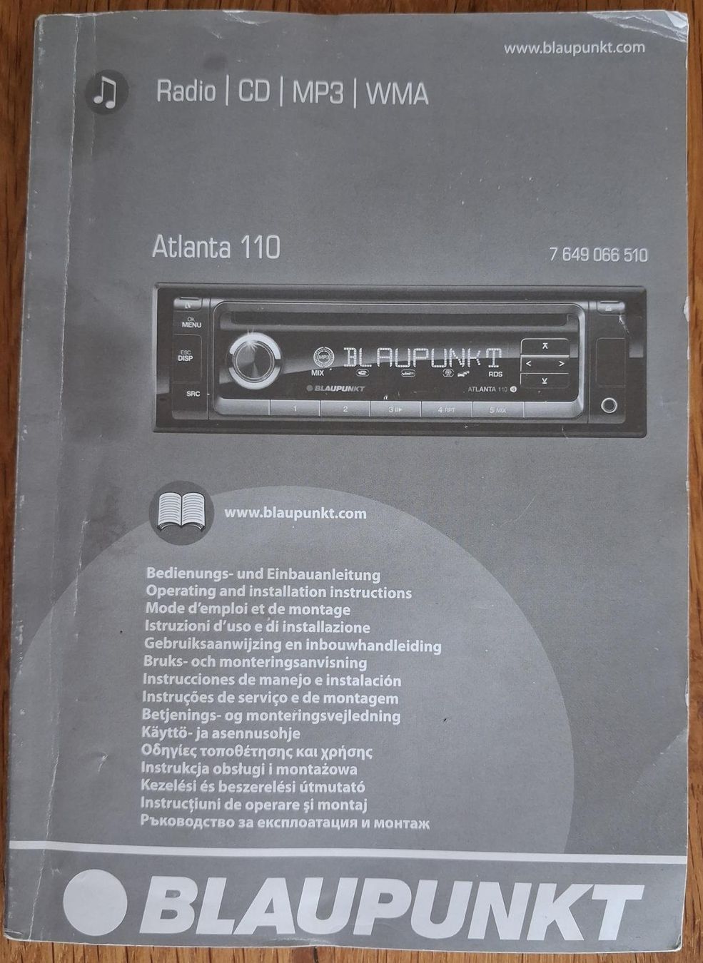 Blaupunkt Radios: Autoradio Blaupunkt ATLANTA 110 – D'occasion à Scherzingen par compukoe 3