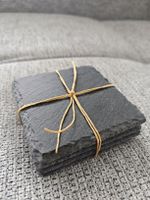 Set of 4 Natural Slate Coasters 🖤