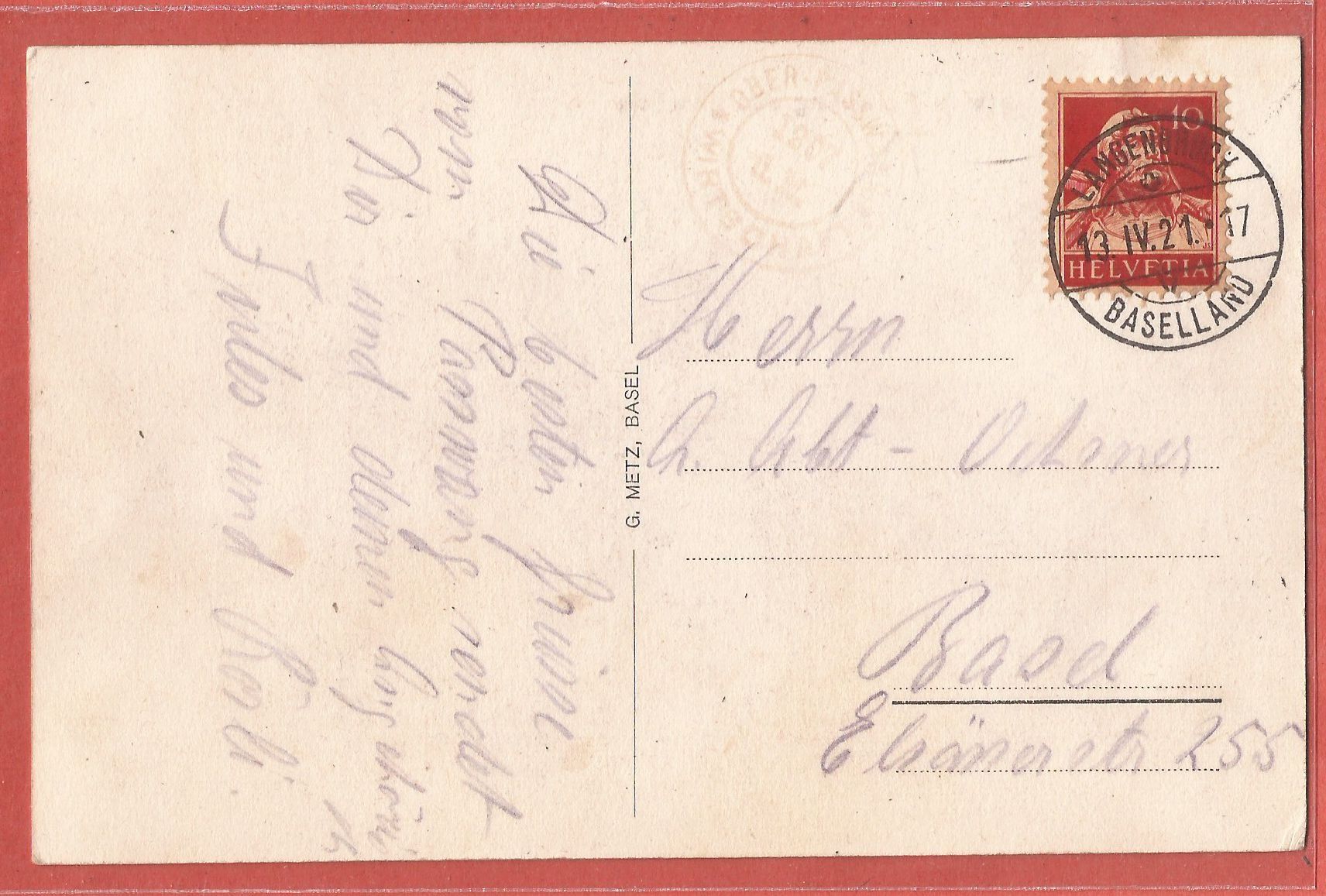 Cartoline postali: Passwang - Alpenpanoraama und Wirtschaft - 1921 – Usato da Fislisbach venduto da Porano 1