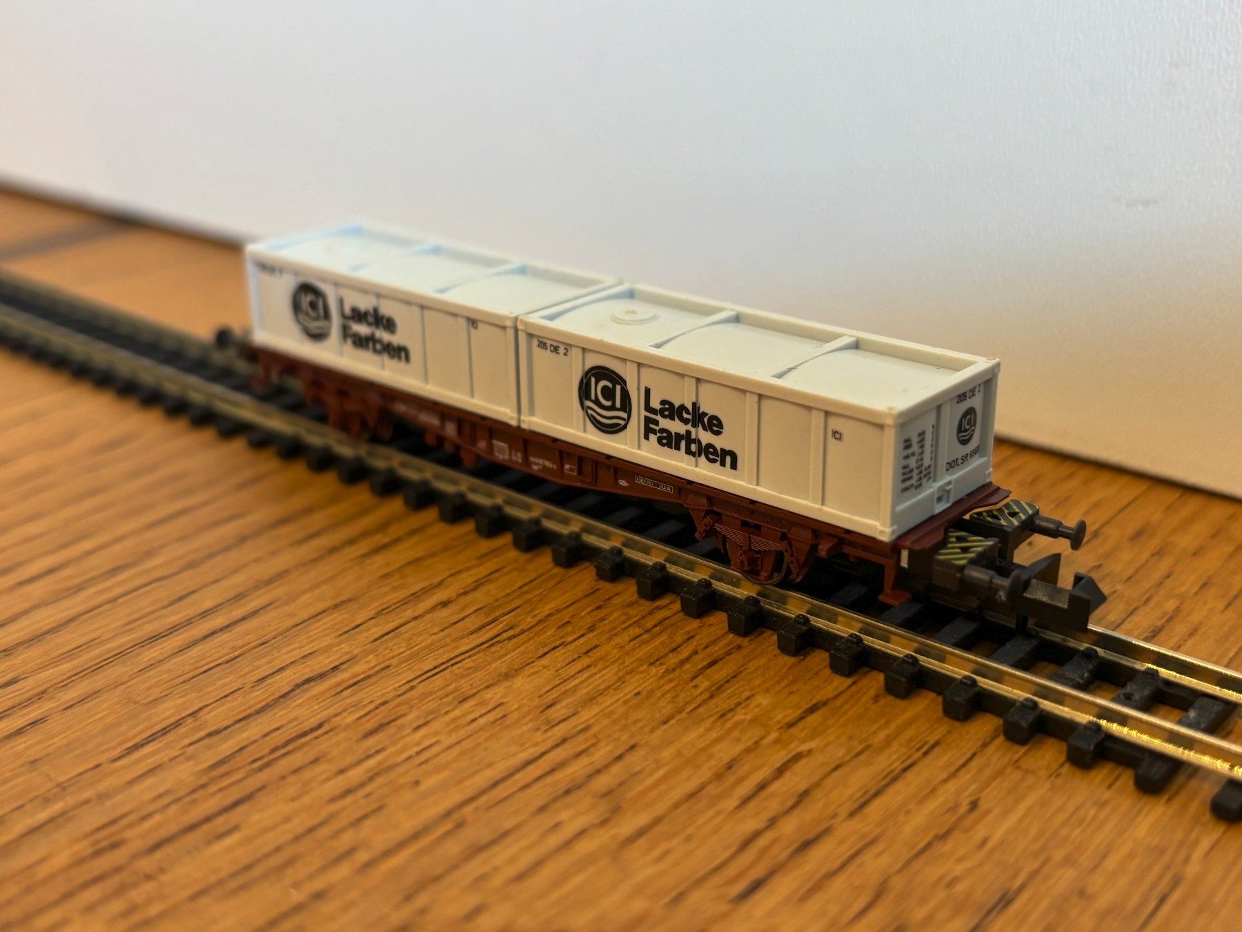 Modellini di ferrovie: e1767 selten: Containerwagen (Spur N) – Usato da Birsfelden venduto da Birs_25 1
