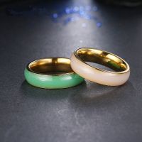 Edelstahl Ring goldfarben mit Schmuckstein Größe: 53, 57, 59