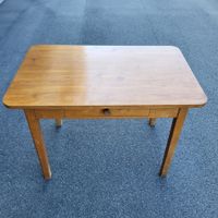 Holztisch mit Schublade braun rechteckig gebraucht