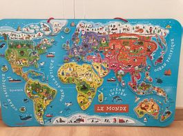 Puzzle Carte monde magnétique Janod