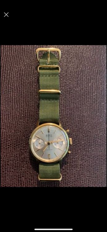 Chronomètre BWC Swiss, 1/5 De Seconde, Montre De Poignet Vintage