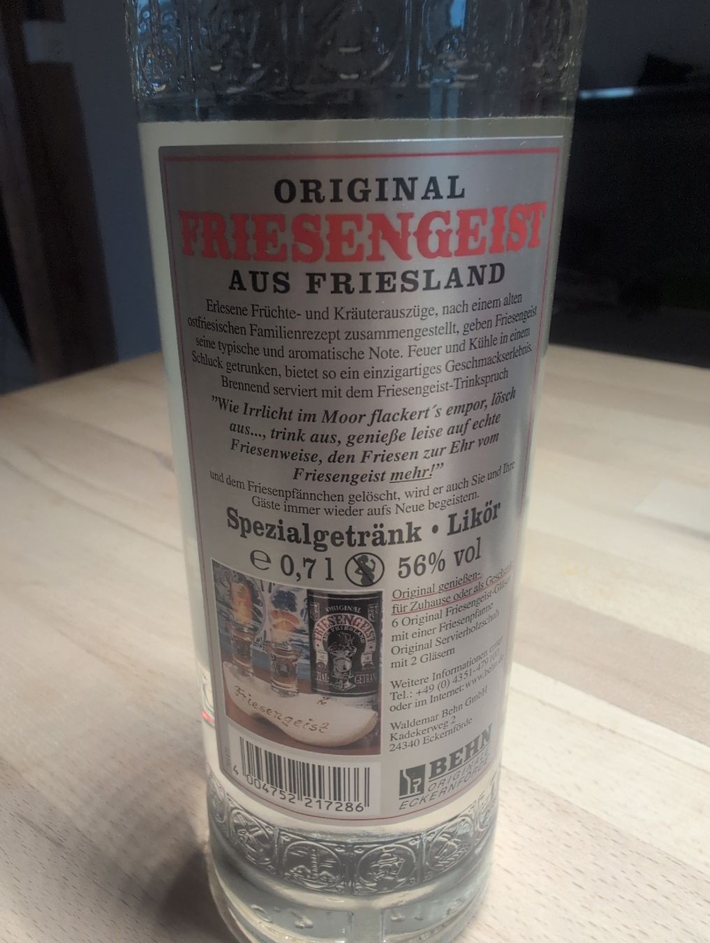 Spiritueux: Friesengeist Schnaps mit Kupferpfännchen 0.7L – Neuf (Voir description) à Schwarzenegg par Chiesa 4