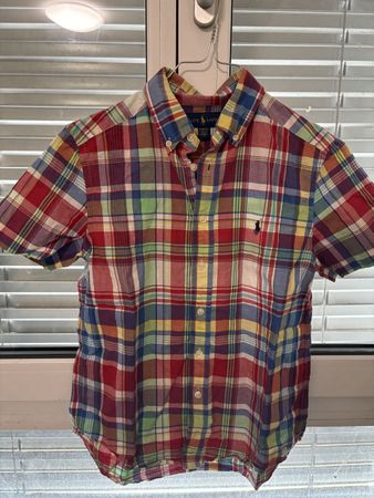 Ralph Lauren Boys Shirt, Size M (10-12), Short Sleeve Plaid