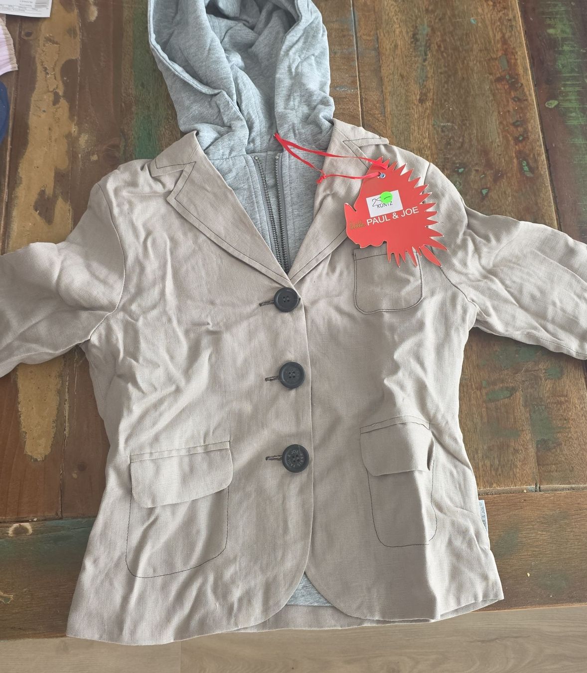 Giacche & Cappotti: Blazer mit Kapuze Dava & Joe beige neu – Nuovo e nell'imballaggio originale da Zürich venduto da vale1027