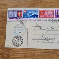 Luftpost Zürich 1939 Luzern Locarno