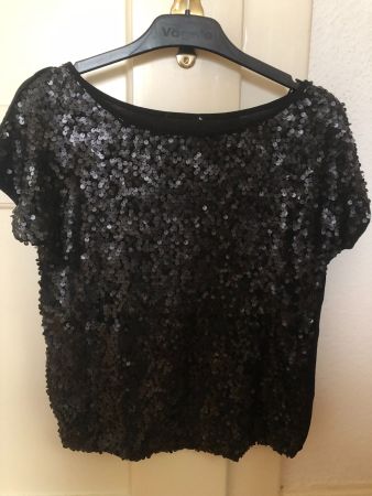 Orsay Bluse S Schwarz Ziersteine Strass Party Business Visco