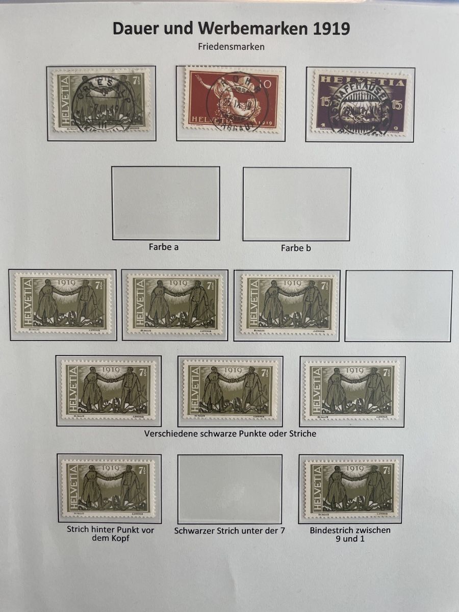 Alle Briefmarken: Znr 143 verschiedene Abart Marke – Gebraucht aus Muri AG von Briefmarke-Schweiz
