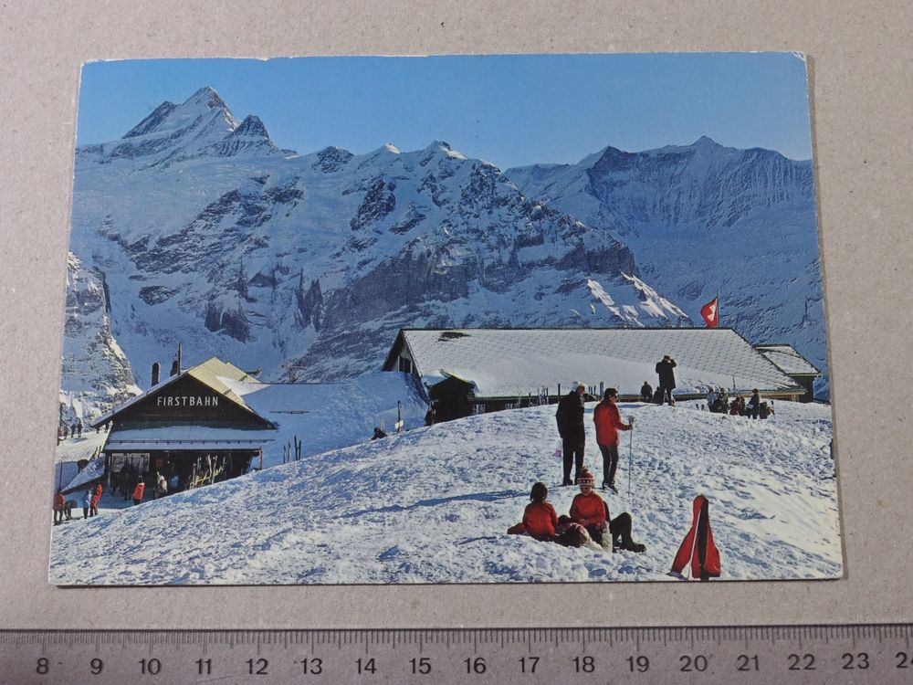 Grindelwald, Station, Firstbahn, 1973, Ski, belebt, First | Kaufen auf ...