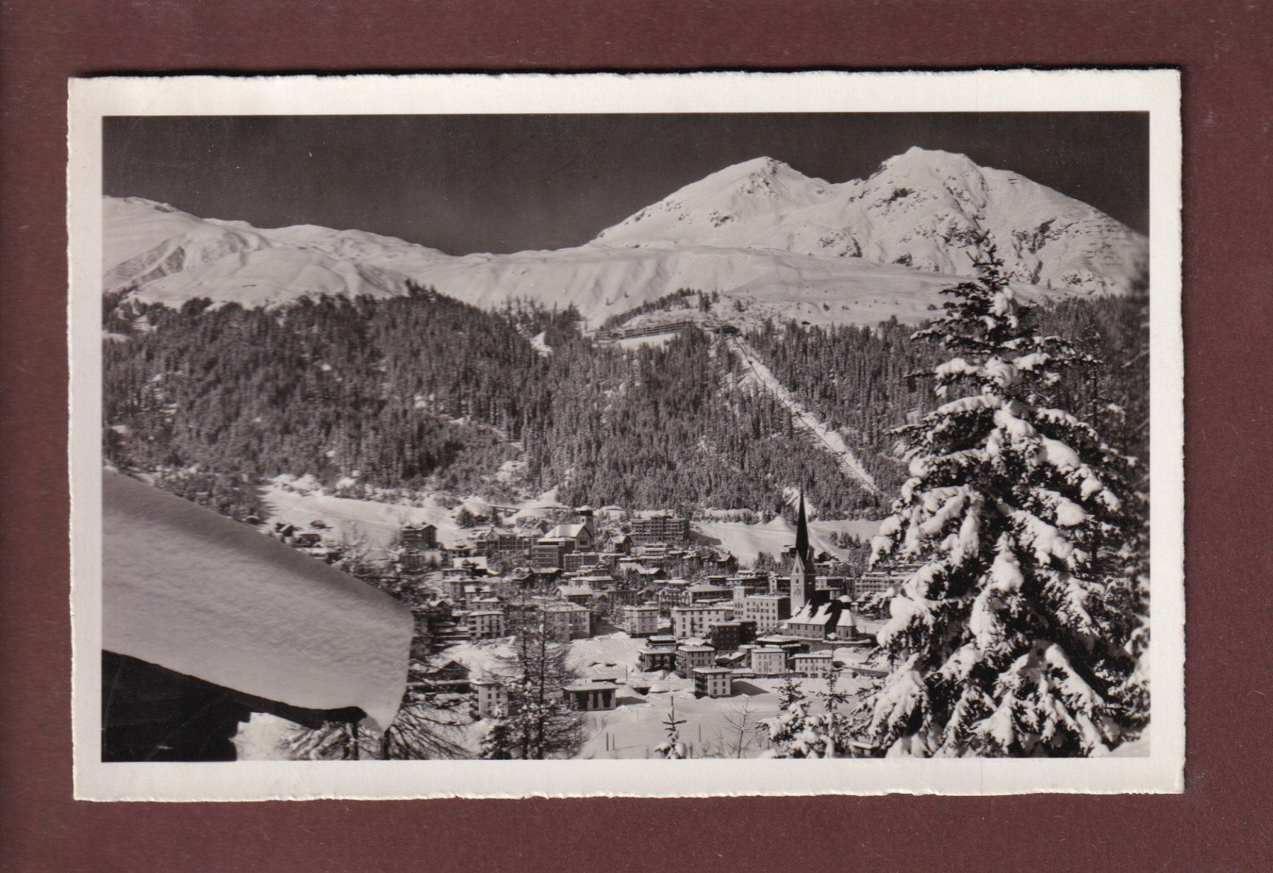Cartoline postali: DAVOS-PLATZ - Schatzalp - 1950 – Usato da Pully venduto da nicecards