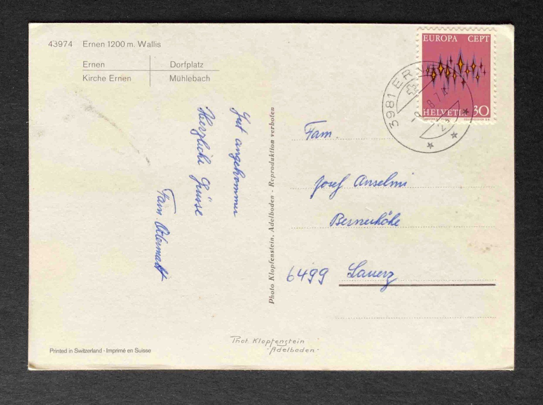 Cartes postales: AK Ernen – D'occasion à Goldau par artelier1 1