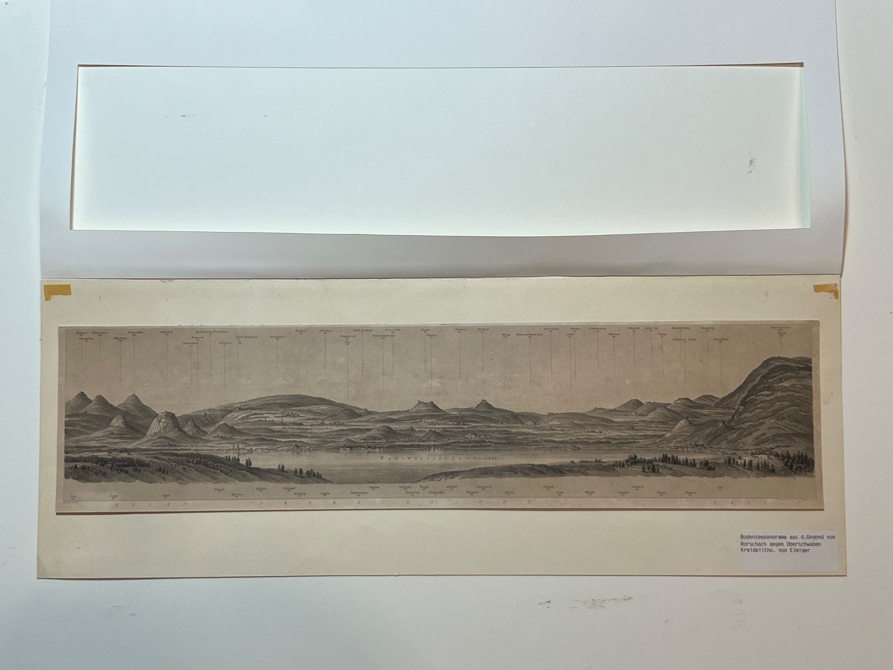 Cartine & Atlanti: Bodensee Panorama von Rorschach Lithografie von Elmiger – Usato da Vaduz venduto da Unikate-Markt 2