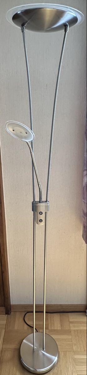 Lampadari & plafoniere: Deckenfluter mit Leselampe Metall silber – Usato da Rafz venduto da irbis42