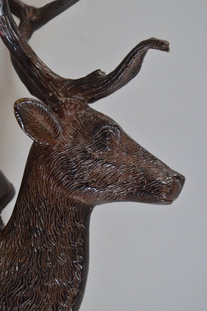 Skulpturen & Statuen: Hirsch Wandskulptur Metallguss gefasst – Gebraucht aus Walenstadt von apropo 4