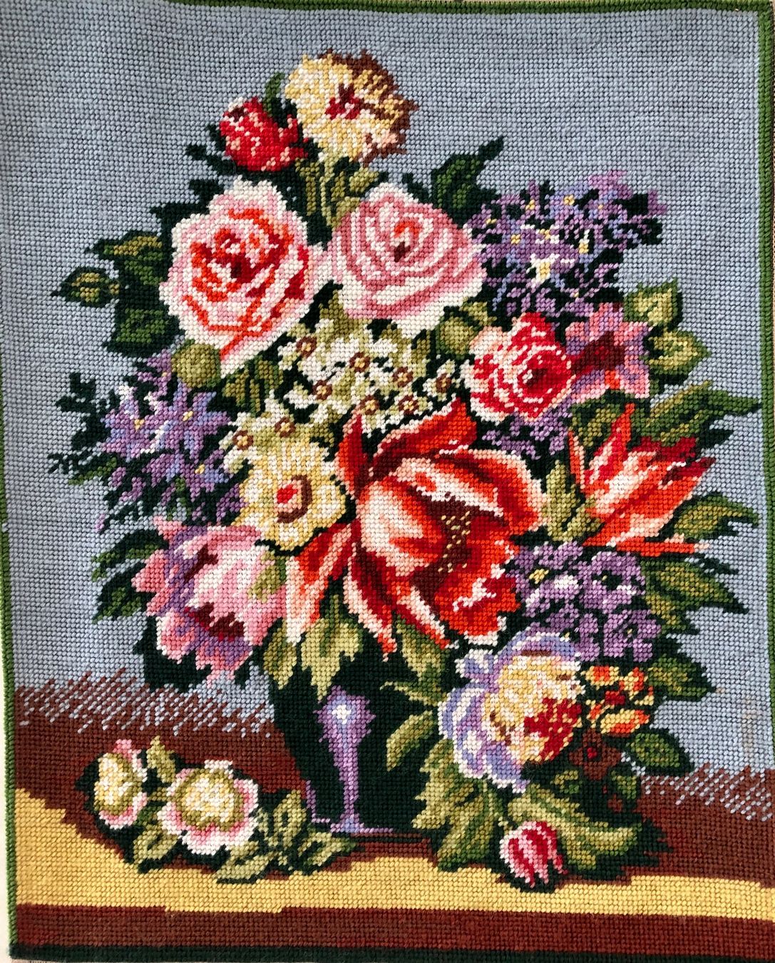 Foto & Immagini: Handgesticktes Blumenbild, Grösse 40 x 50 cm – Nuovo (secondo la descrizione) da Balzers venduto da Kubus