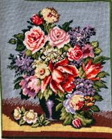 Handgesticktes Blumenbild, Grösse 40 x 50 cm