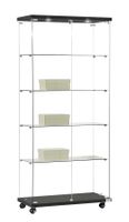 Glasvitrine, ESG Glas, Schwarz, LED (B.80cmxT.40cmxH.181cm)