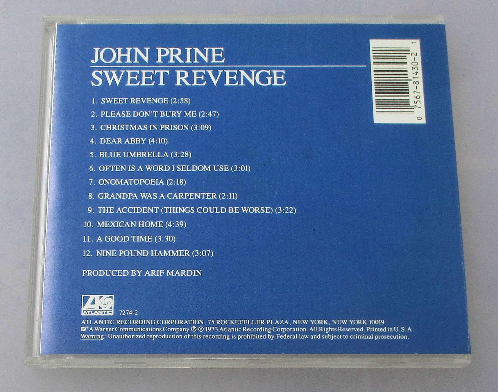 CD: JOHN PRINE - Sweet Revenge – Usato da Wattwil venduto da Muriel11 1