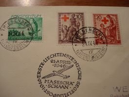 Liechtenstein 1946, 1. Segelflugpost, Masescha-Schaan