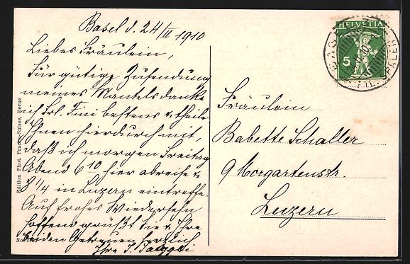 Cartoline postali: Basel, Missionsstrasse mit Strassenbahn  – Usato da Berlin venduto da bartko-reher 1