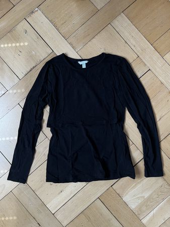 Schönes schlichtes schwarzes Stillshirt, Gr.S, HM, Baumwolle